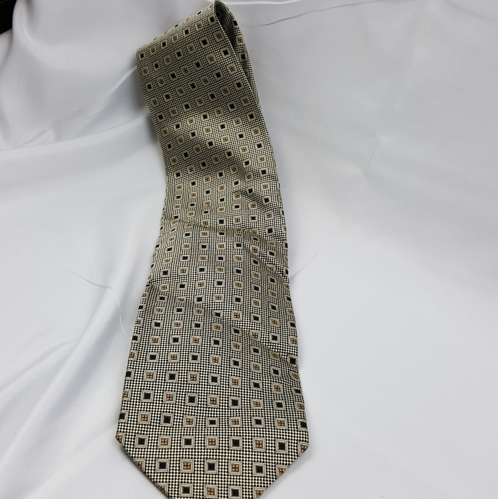 Peacock Blue and Gold executive silk TIE